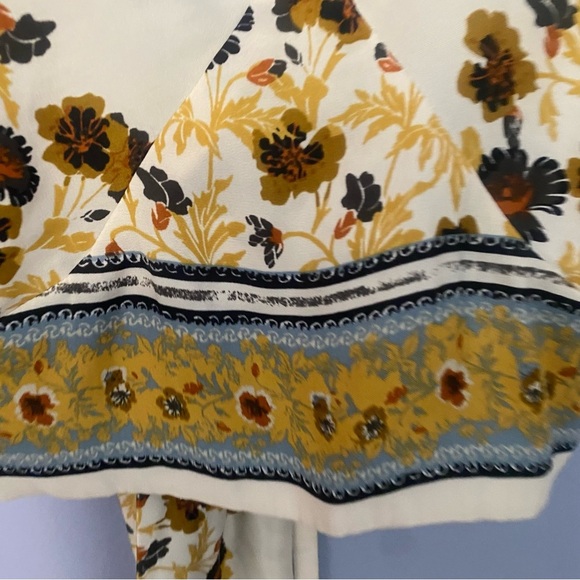 Free People Cream & Brown Floral Halter Top – Size Large - Picture 4 of 11